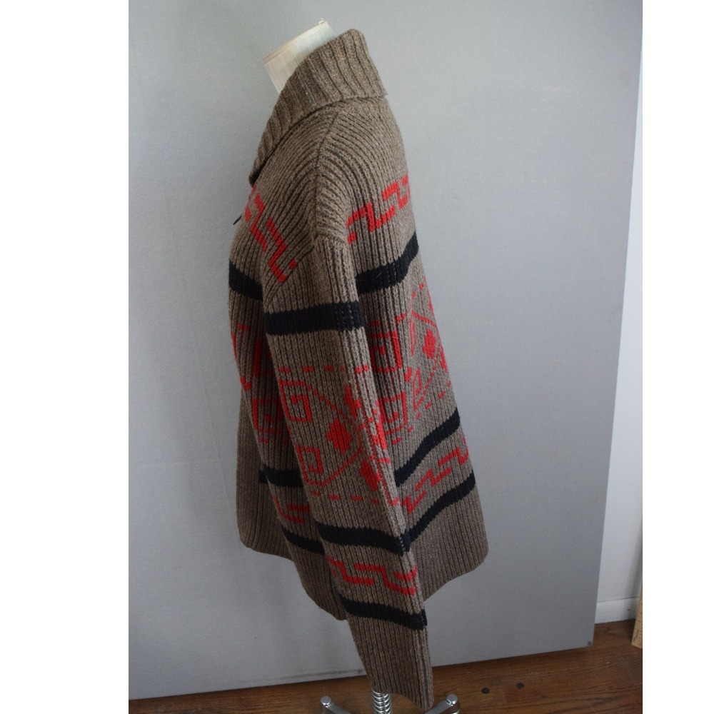Pendleton Westerley Wool Zip Up Sweater Medium Br… - image 2